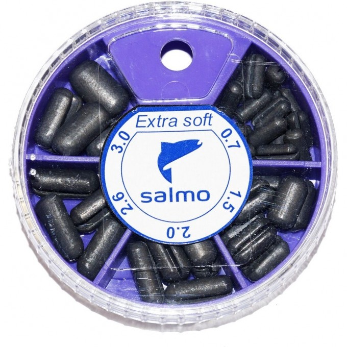 Грузила SALMO Extra Soft малый 5 секций 0,7-3,0г 060г набор 3 1005-S004 Грузила SALMO Extra Soft малый 5 секций 0,7-3,0г 060г набор 3 1005-S004