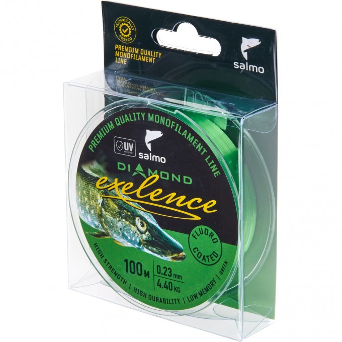 Леска монофильная SALMO DIAMOND EXELENCE FLUORO COATED Green 100/023 4031-023 Леска монофильная SALMO DIAMOND EXELENCE FLUORO COATED Green 100/023 4031-023