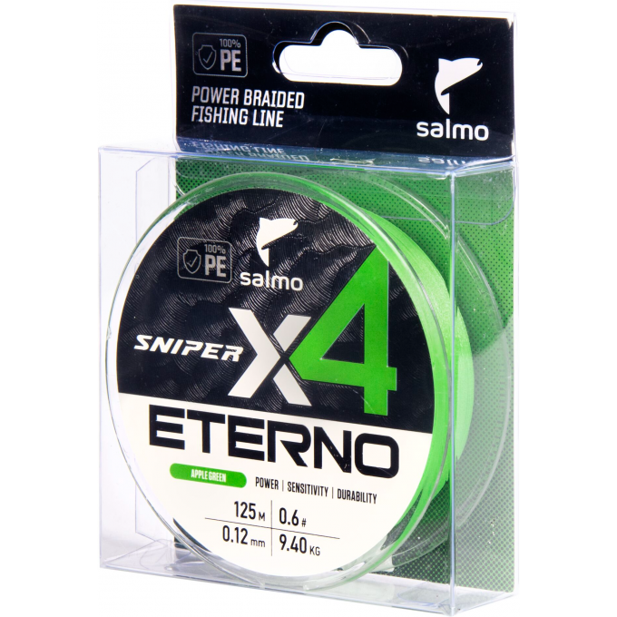 Шнур плетёный SALMO SNIPER х4 ETERNO BRAID Apple Green 125/012 4932-012 Шнур плетёный SALMO SNIPER х4 ETERNO BRAID Apple Green 125/012 4932-012