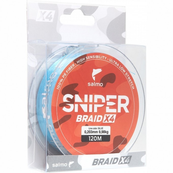 Леска плетёная SALMO Sniper Braid Blue 091/014 4927-014 Леска плетёная SALMO Sniper Braid Blue 091/014 4927-014